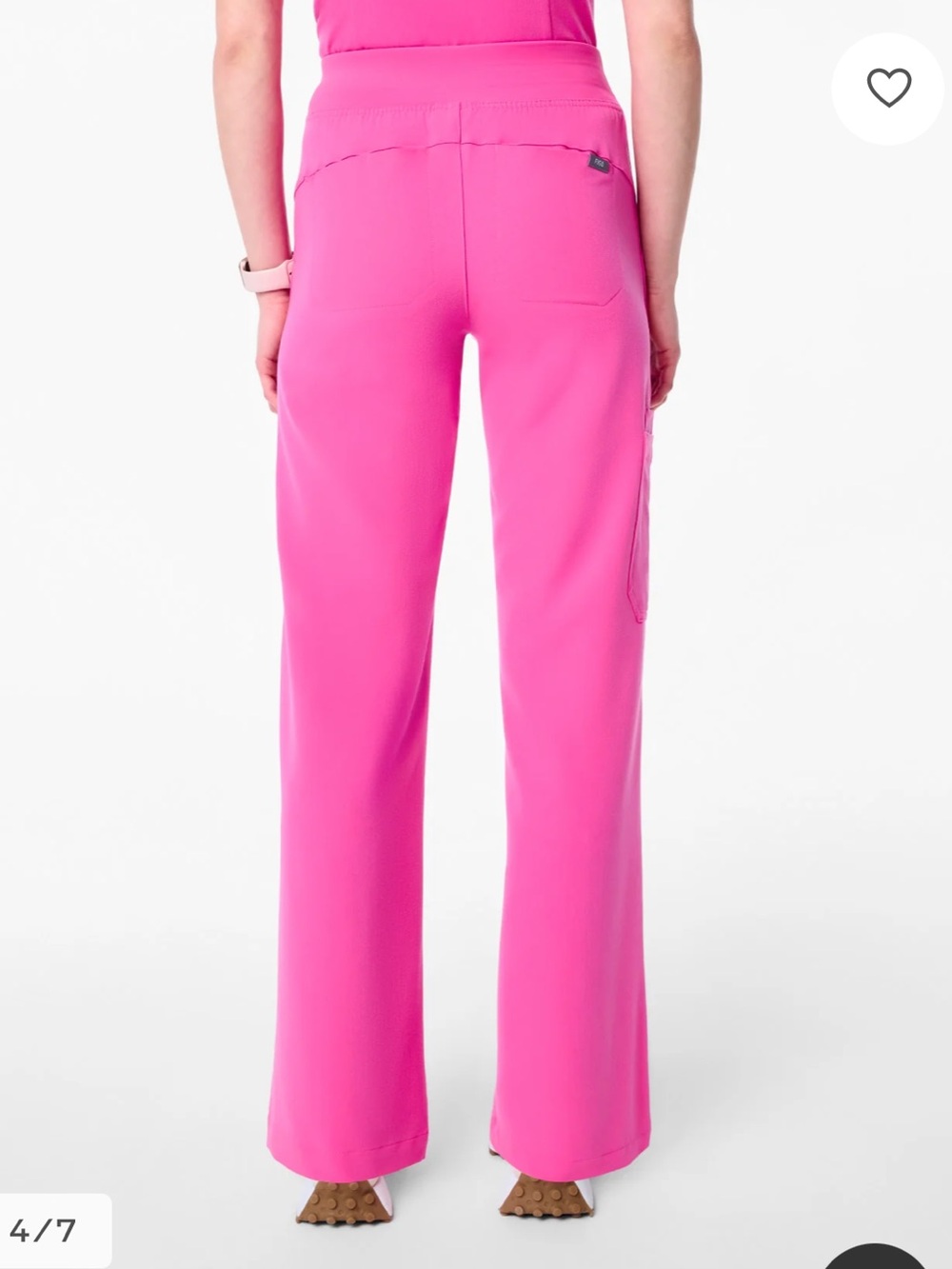 NWT Figs PINK Scrub Set - High Waist Isabel Pants and Catarina Top, XSP - Picture 4 of 9